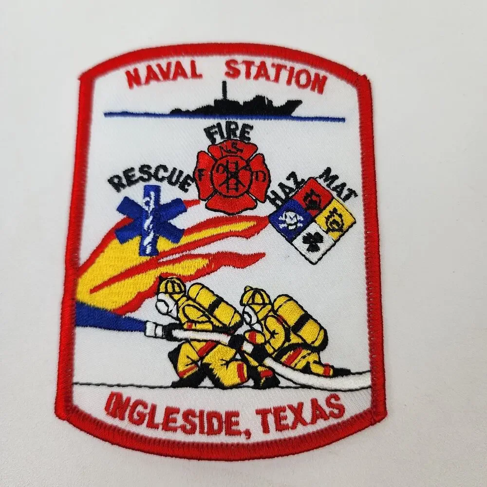 Lot of 7 Fire Dept Patches Texas Ingleside Kingsville Dyess Livingston Urbanvle